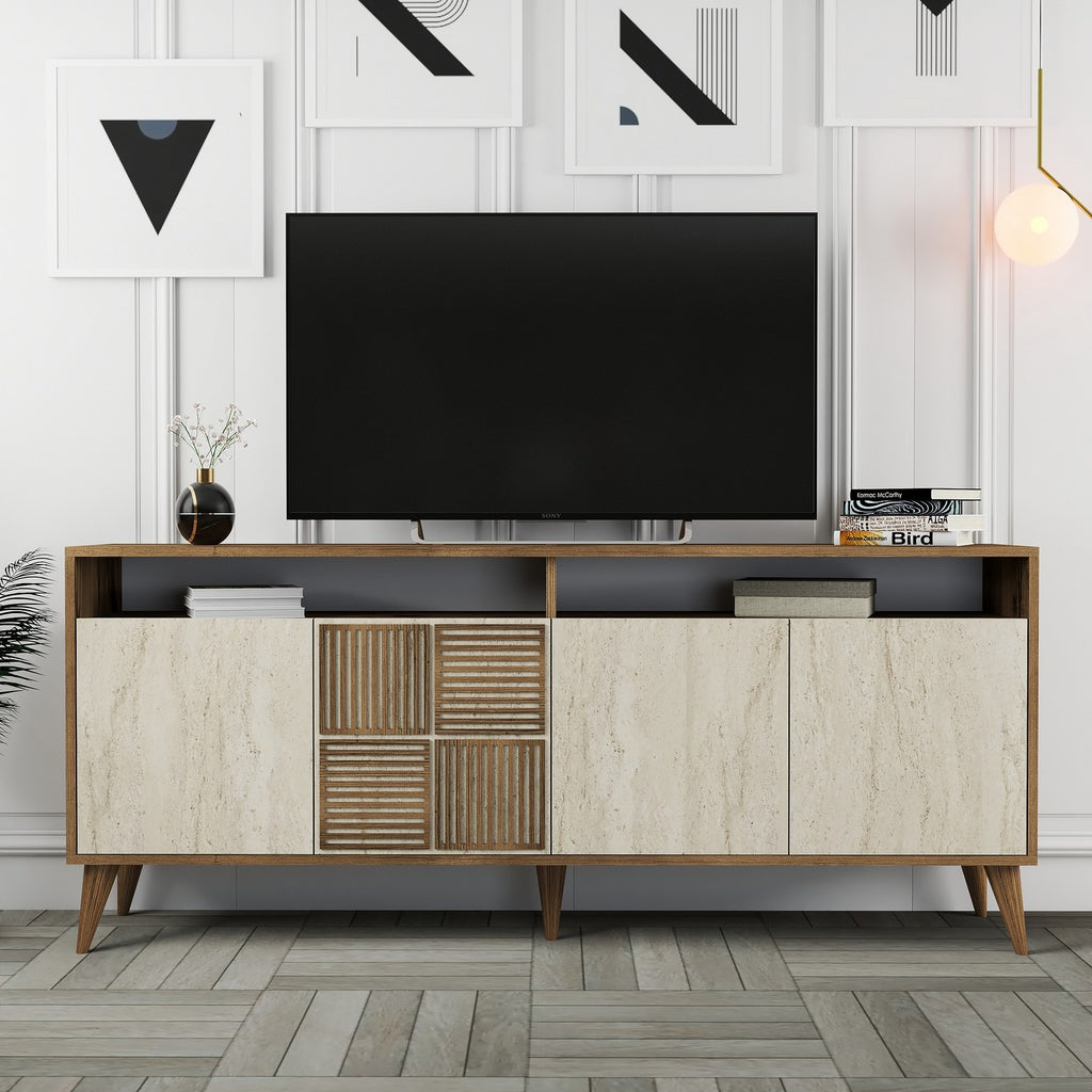 Consoles Milan - Noyer / Travertin