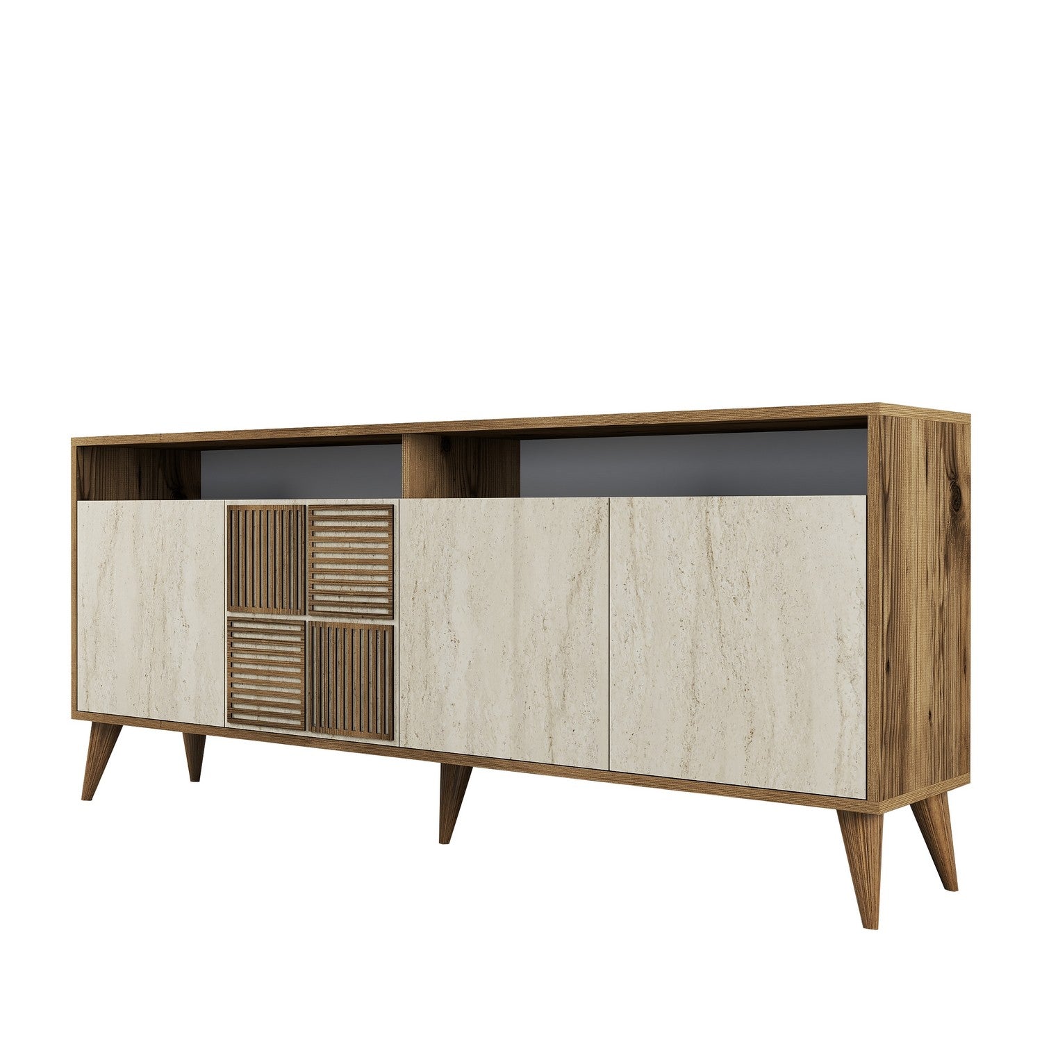 Consoles Milan - Noyer / Travertin