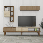 Meubles Tv Milan - Noyer / Travertin