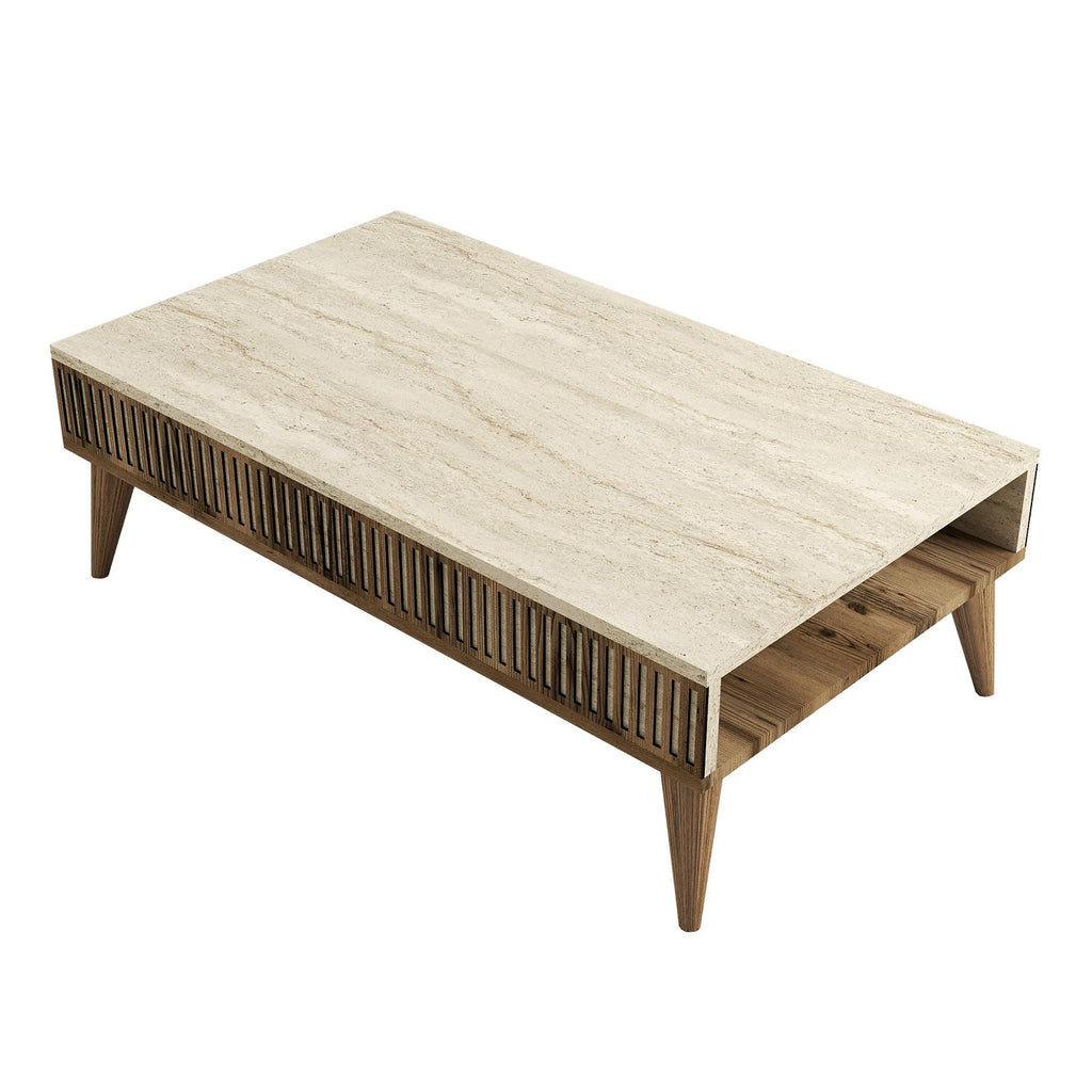 Tables Basses Milan - Noyer / Travertin