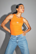 Théo Ribbed Knit Top Made In Portugal - Orange