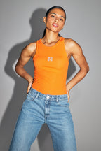 Théo Ribbed Knit Top Made In Portugal - Orange