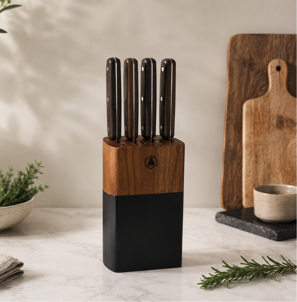 Set Of 5 Pieces - Kitchen Knives - Titanium