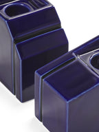 Accessories Silos - Assortiment De 2 Bougeoirs - Porcelaine - Bleu