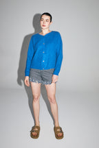 Le Cardigan Angelo Baby Alpaga Bleu Roi Fabriqué En Italie