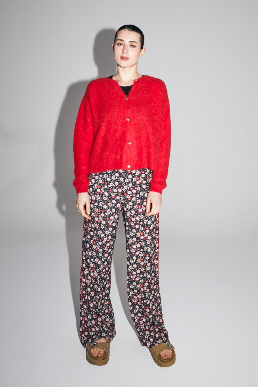 Le Cardigan Angelo Baby Alpaga Rouge Intense Fabriqué En Italie