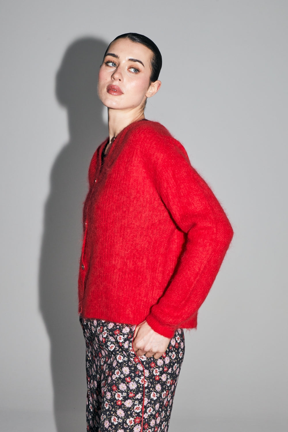 Le Cardigan Angelo Baby Alpaga Rouge Intense Fabriqué En Italie
