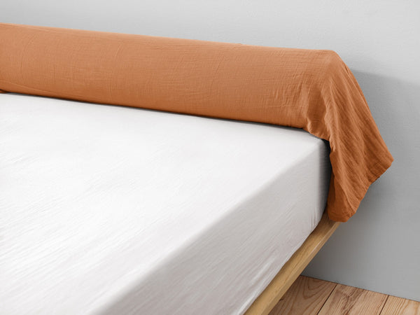 Gaïa - Taie De Traversin - Double Gaze De Coton Unie - Abricot