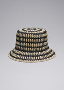 Hat La Phoebe Stripe Straw Hat - Black - Women