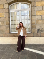Jules chocolate wide-leg trousers
