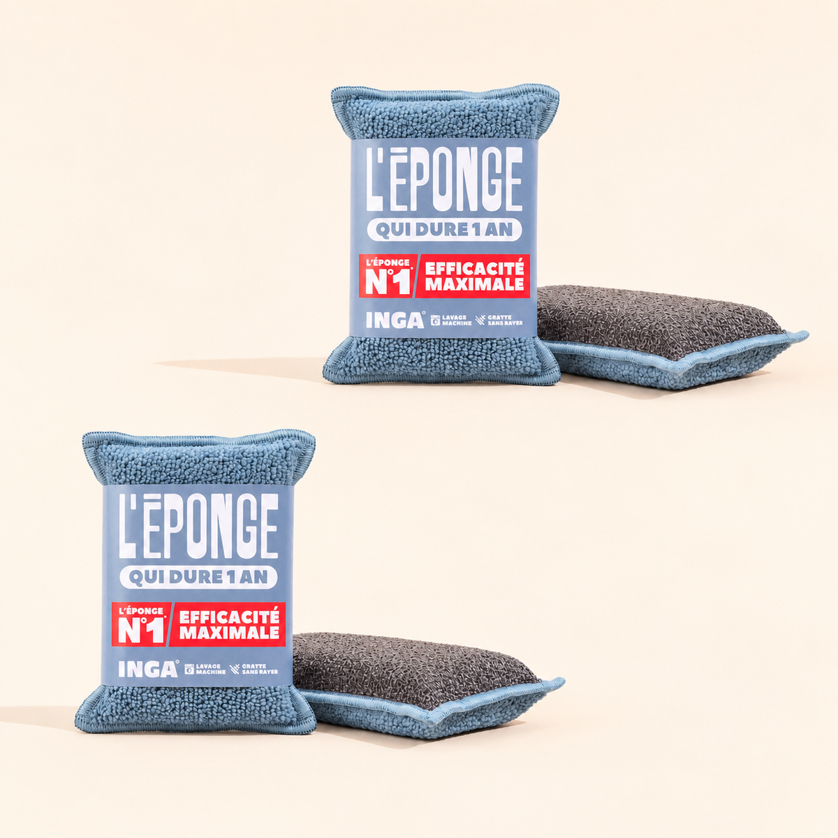 Duo D'Éponges Bleu Orage