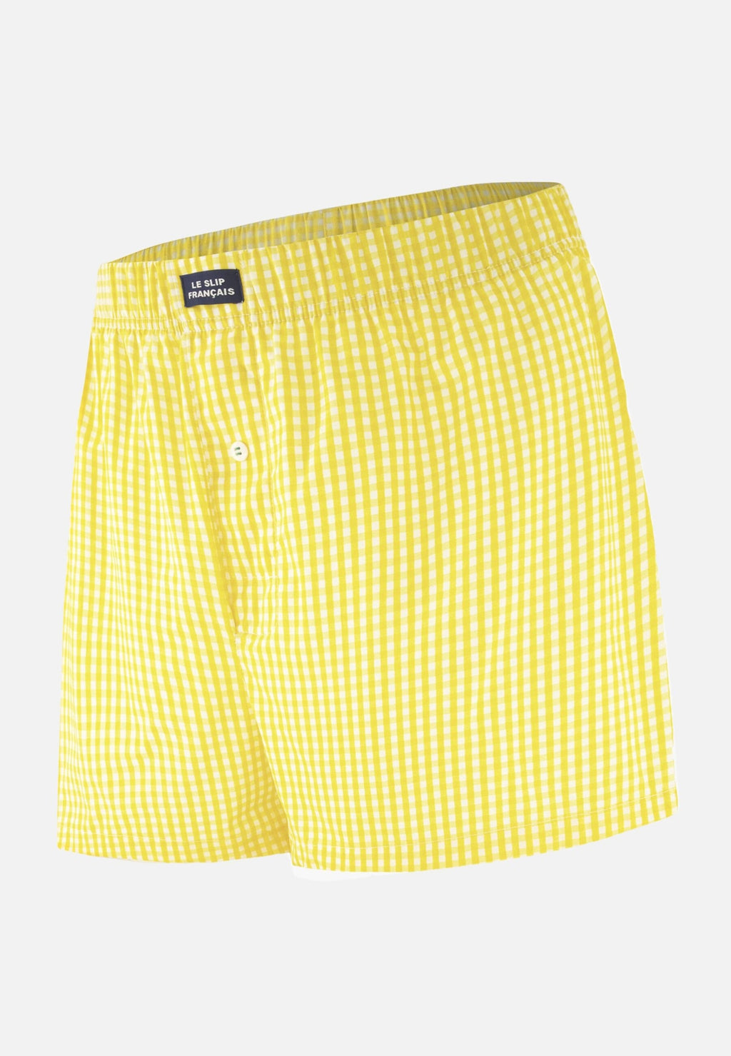 Jacques Gingham Cotton Boxers - Lemon Yellow