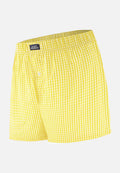 Jacques Gingham Cotton Boxers - Lemon Yellow