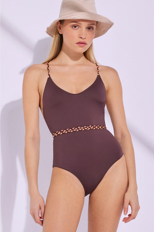 Traje de baño de una pieza Monroe - Chocolate