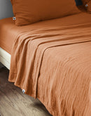 Flat Sheet - Double Gauze Plain Cotton - Gaia - Apricot