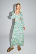 The Carolina Pink and Yellow Floral Gypsy Print Dress