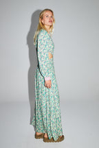The Carolina Pink and Yellow Floral Gypsy Print Dress