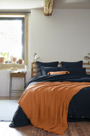 Fringed Throw - Double Gauze Plain Cotton - Gaia - Apricot