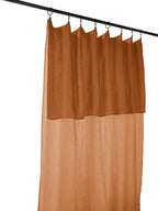 Gaïa - Rideau Ajustable + Anneaux Pince - Double Gaze De Coton Unie - Abricot