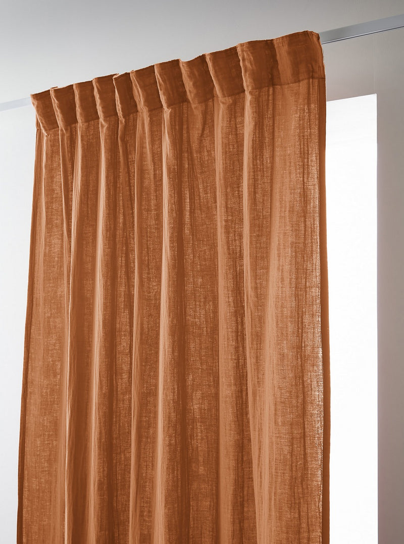 Gathered Curtain Tape - Double Plain Cotton Gauze - Gaia - Apricot