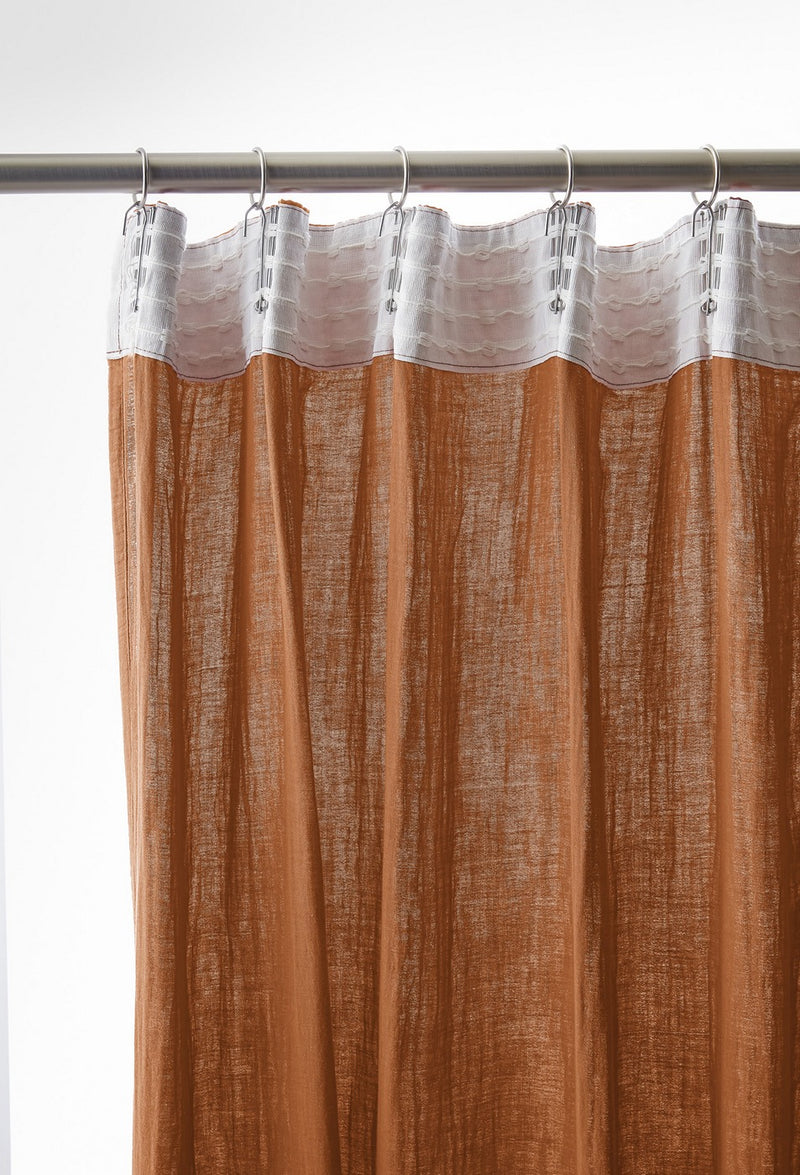 Gathered Curtain Tape - Double Plain Cotton Gauze - Gaia - Apricot