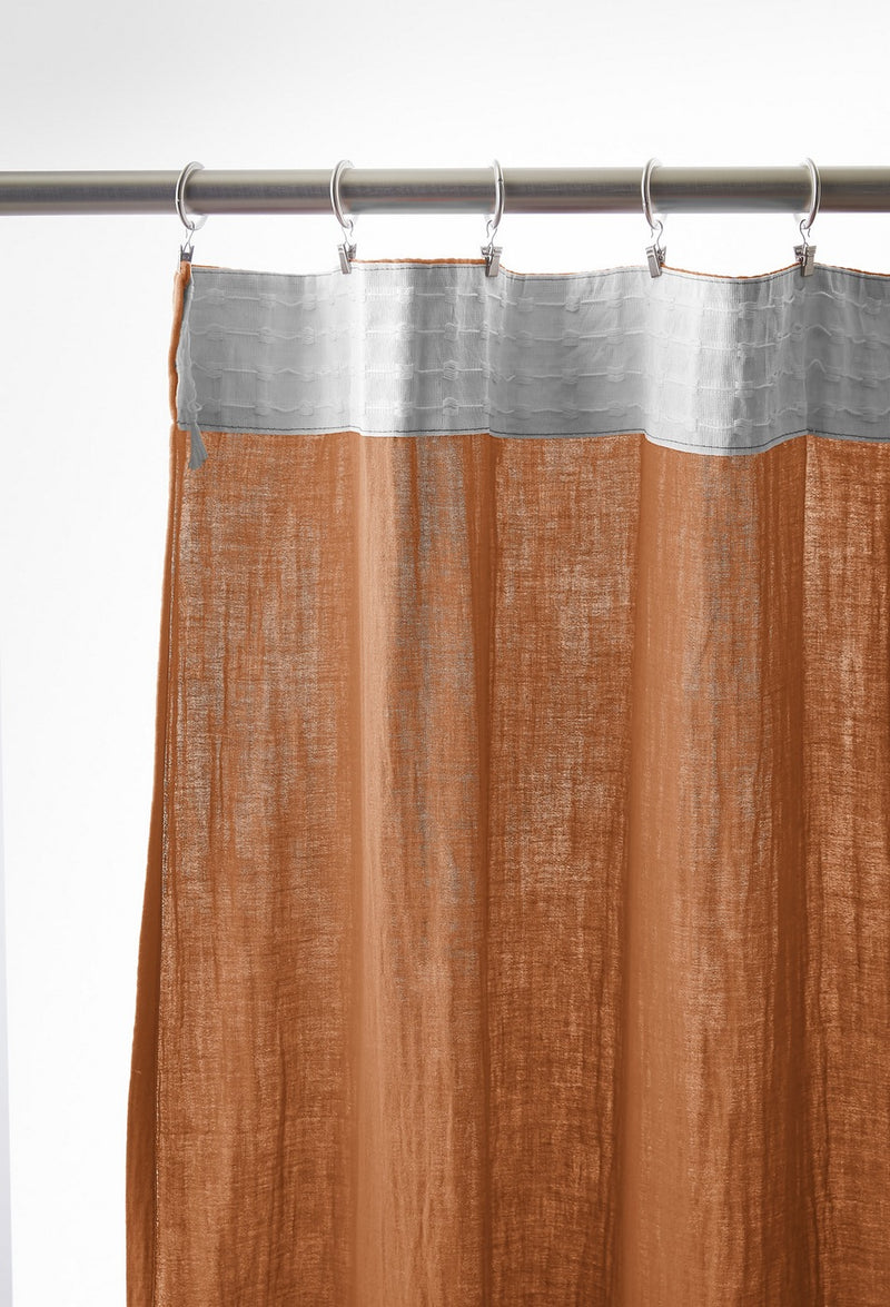 Gathered Curtain Tape - Double Plain Cotton Gauze - Gaia - Apricot