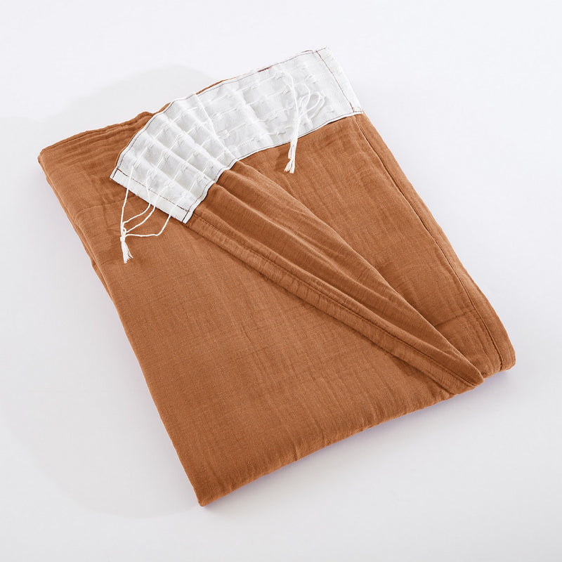 Gathered Curtain Tape - Double Plain Cotton Gauze - Gaia - Apricot
