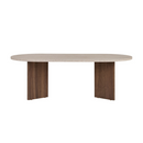 Iris - Table Basse Ovale - Travertin/ Noyer
