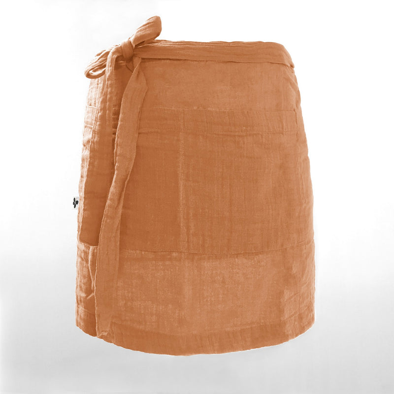 Tablier Serveur - Double Gaze De Coton Unie - Gaïa - Abricot