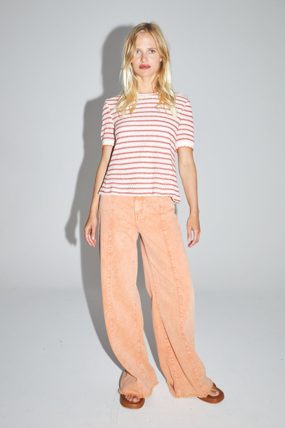 Le Denim Swiggy Palazzo Orange Fabriqué Au Portugal