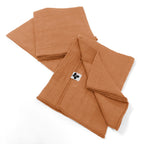 Gaïa - Lot De Serviettes - Double Gaze De Coton Unie - Abricot