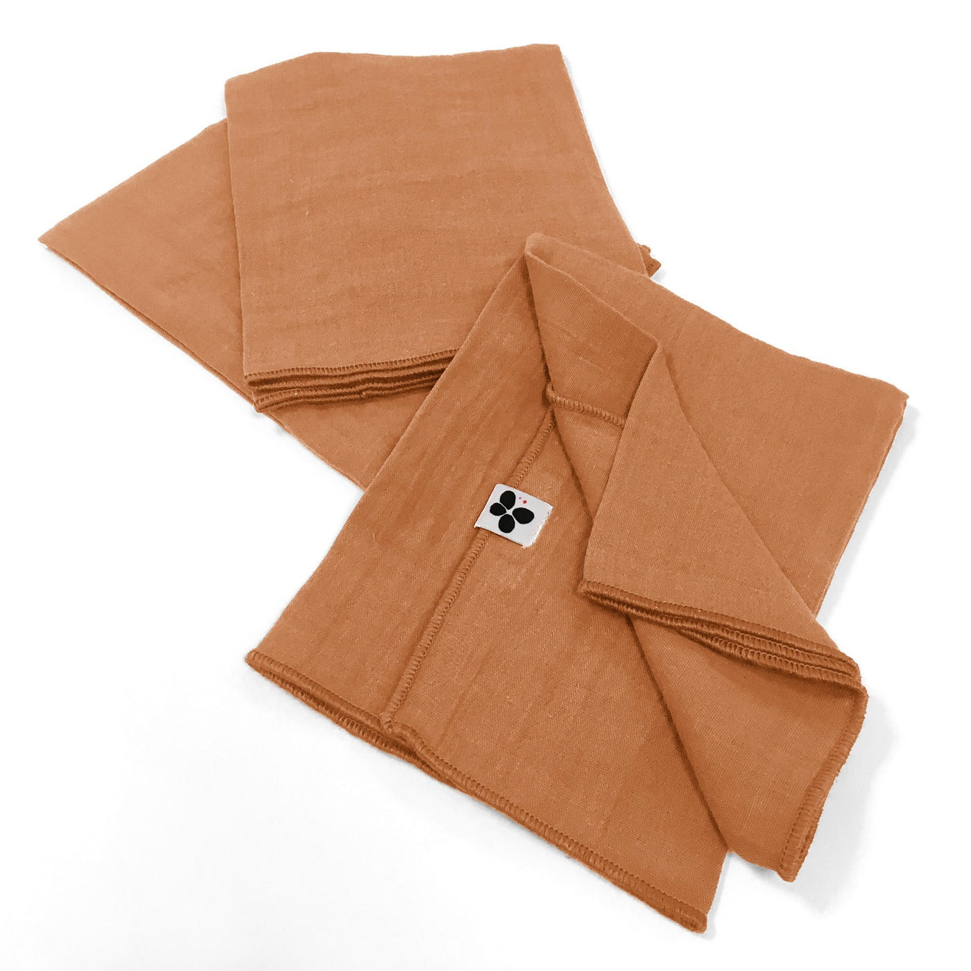 Gaïa - Lot De Serviettes - Double Gaze De Coton Unie - Abricot