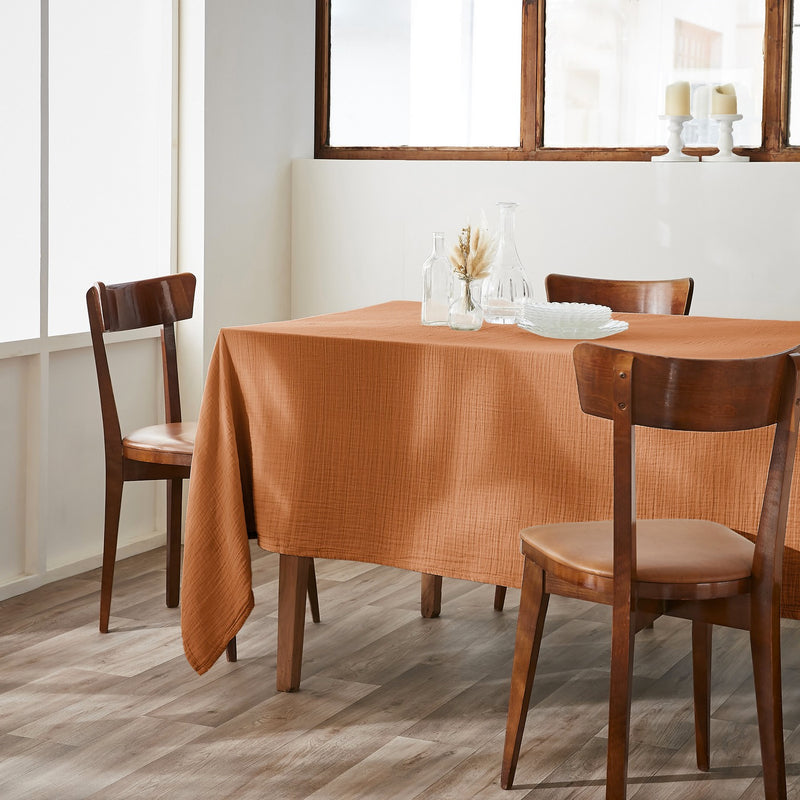 Nappe Rectangle - Double Gaze De Coton Unie - Gaïa - Abricot