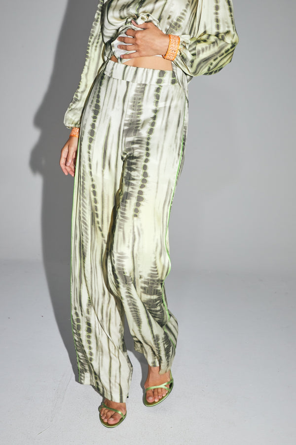 The Classy Tie And Dye Printed Aurora Trousers Made In Italy