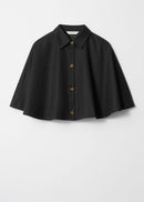 Calentador de cuello estilo babero Capa de anacardo - Negro - Mujer