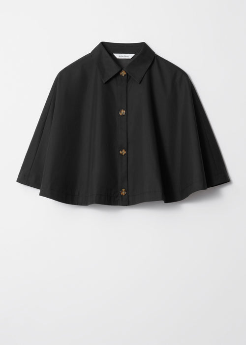 Calentador de cuello estilo babero Capa de anacardo - Negro - Mujer