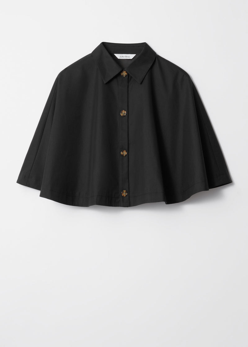 Calentador de cuello estilo babero Capa de anacardo - Negro - Mujer