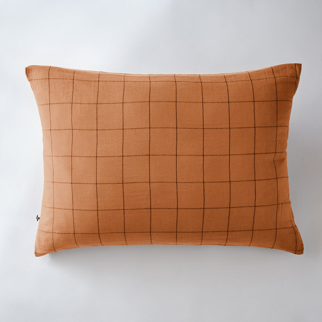 Gaïa - Taie D'Oreiller - Double Gaze De Coton - Match Abricot