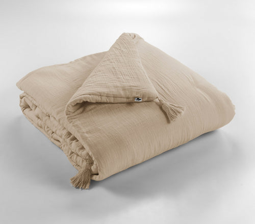 Bout De Lit - Gaze De Coton Unie - Gaïa - Ficelle