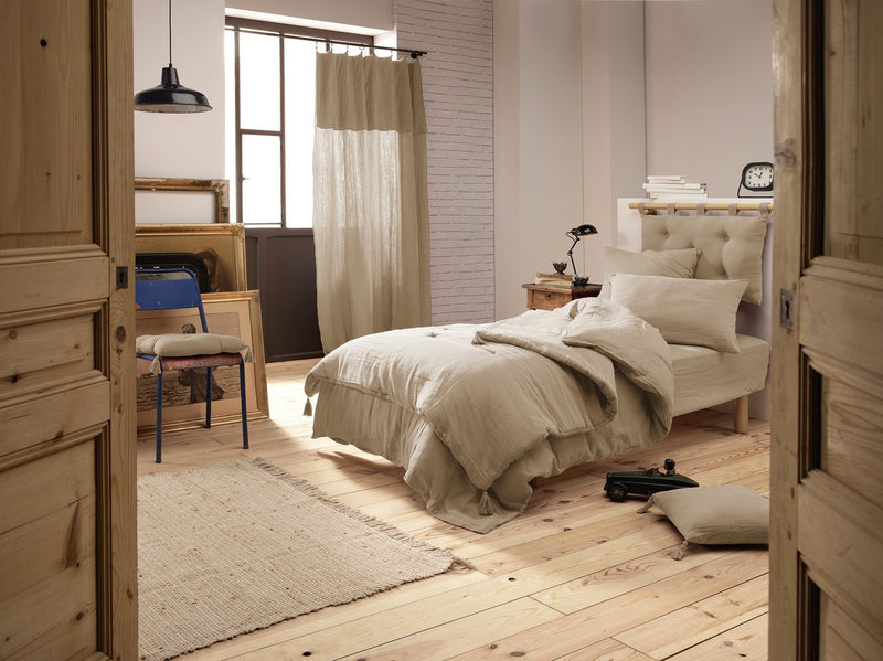 Edredon - Double Gaze De Coton Unie - Gaïa - Ficelle