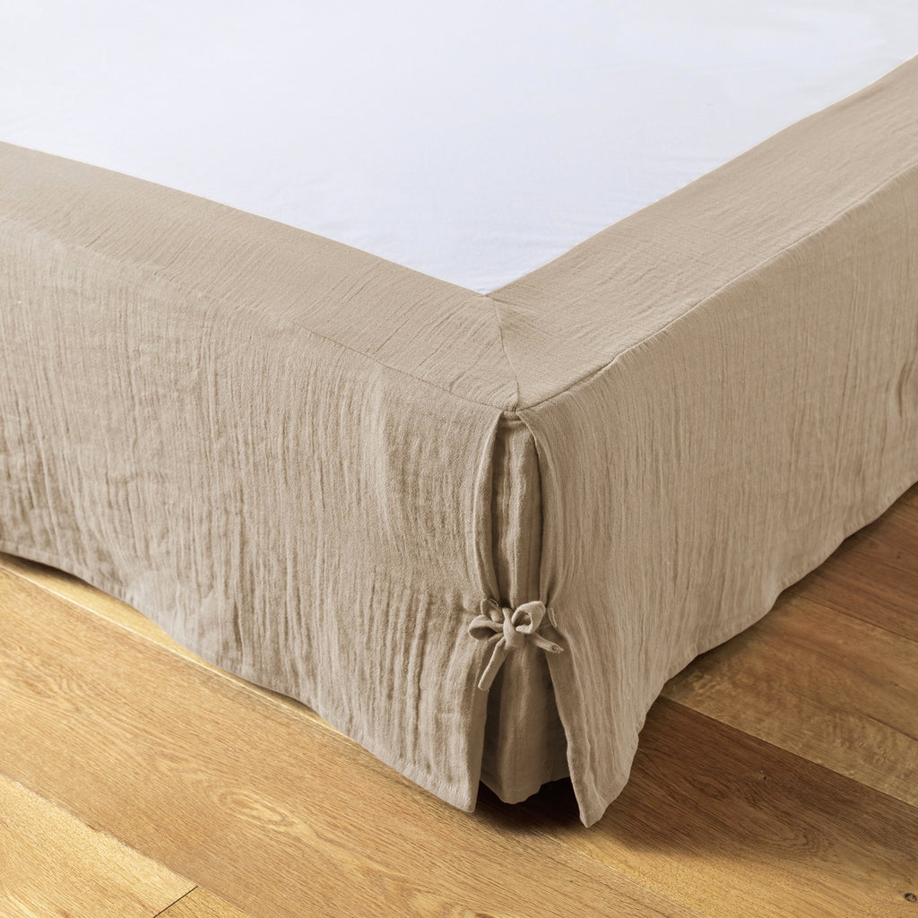 Gaïa - Falda de cama - Gasa de algodón lisa doble - Cordel