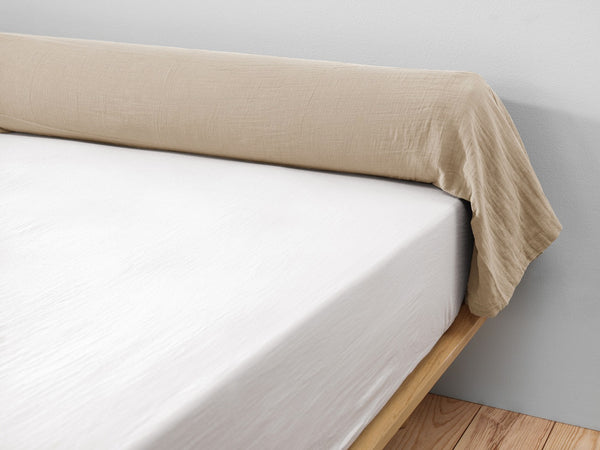 Gaïa - Taie De Traversin - Double Gaze De Coton Unie - Ficelle