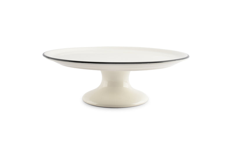 Nero - Plat À Tarte Sur Pied - Porcelaine - Blanc