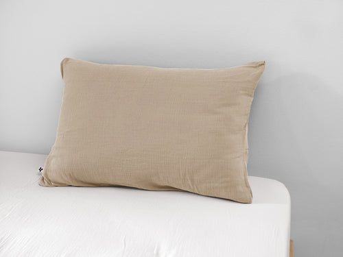 Taie D'Oreiller - Gaze De Coton Unie - Gaïa - Ficelle