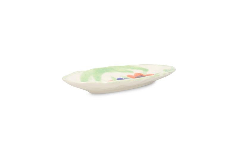 Fleur - Plat À Servir - Grès - Blanc/Crème