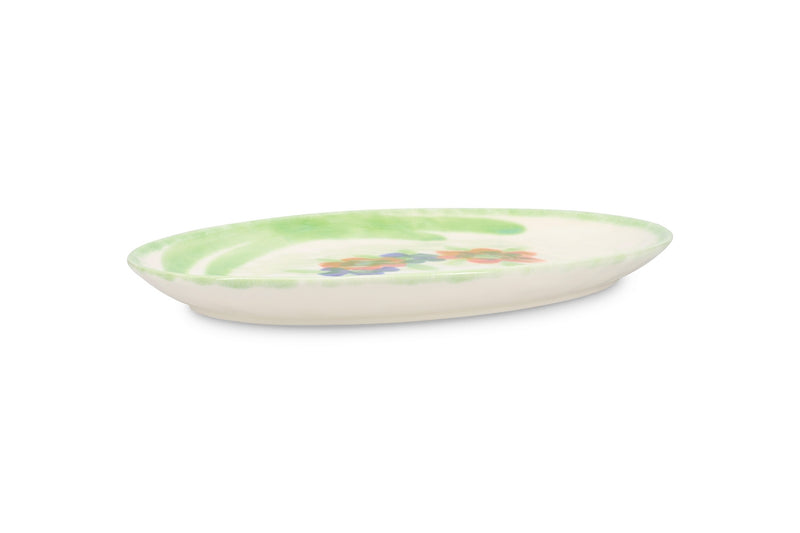 Fleur - Plat À Servir - Grès - Blanc/Crème