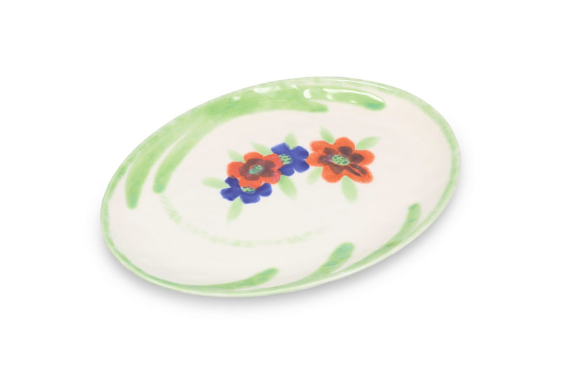 Fleur - Plat À Servir - Grès - Blanc/Crème