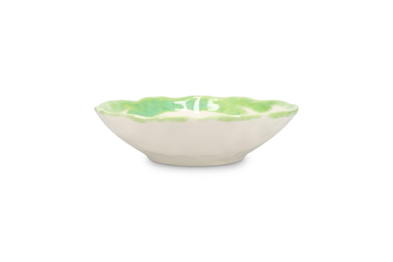 Fleur - Set De 4 Bols - Grès - Blanc/Vert