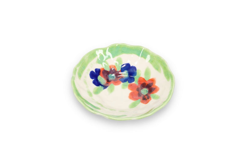 Fleur - Set De 4 Bols - Grès - Blanc/Vert