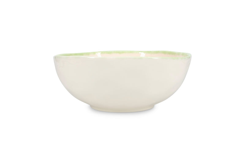 Fleur - Bol - Grès - Blanc/Vert